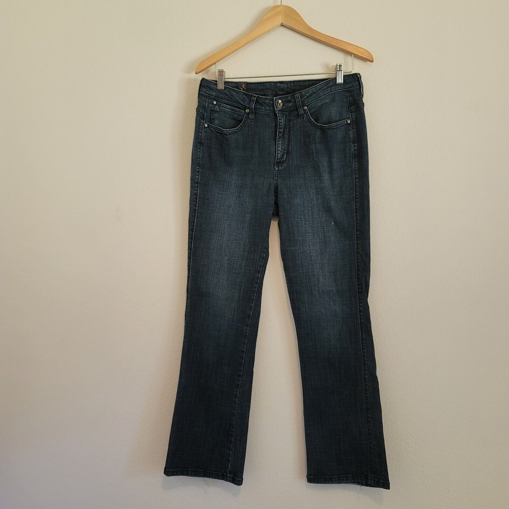 Aura Womens Bootcut Leg Rhinestones Jeans Size 8 S Dark Wash Western Denim - Picture 3 of 15